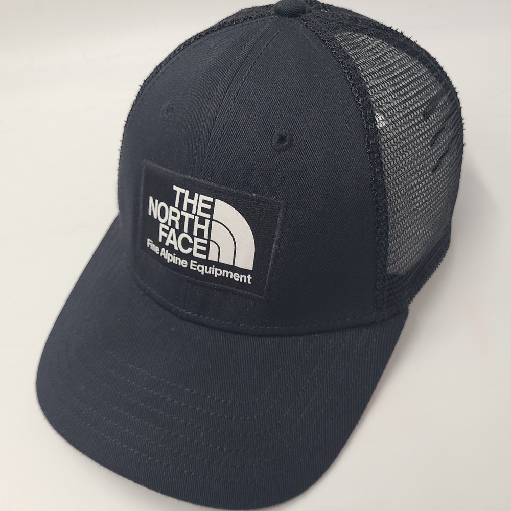 The North Face Hat Snapback Trucker Mesh Black White Fine Alpine Equipment Men